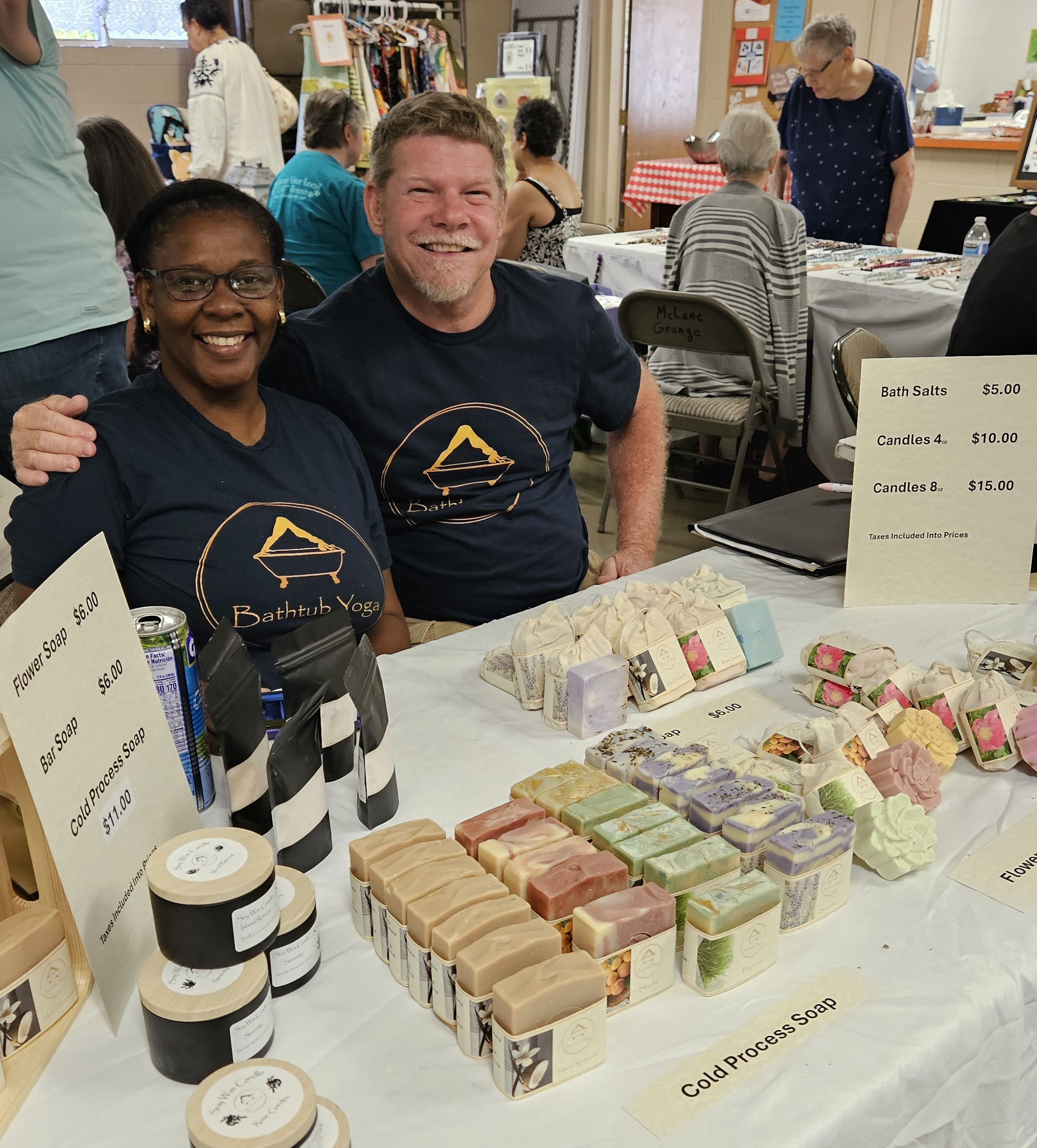 Local vendors selling handmade soaps