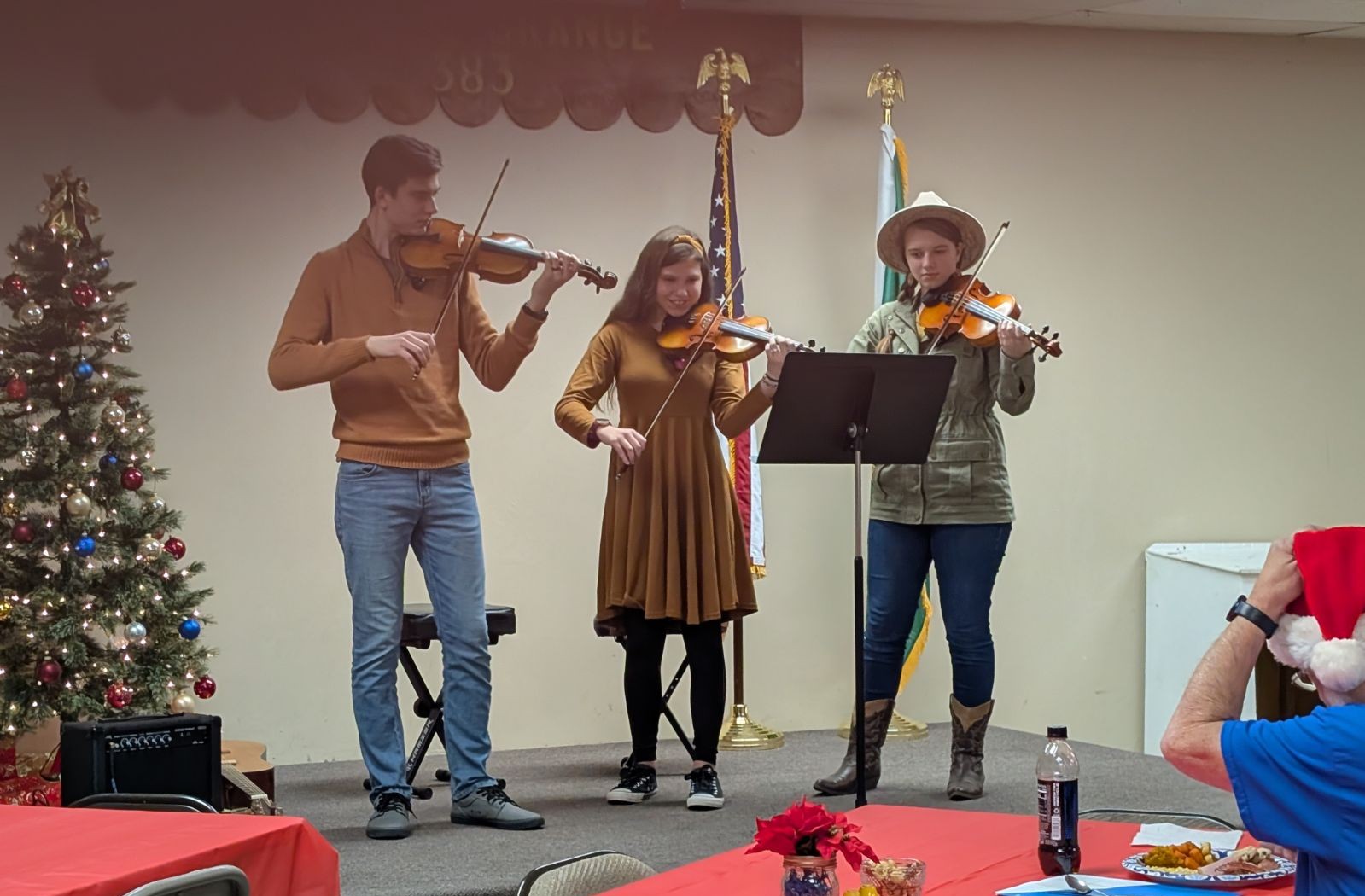Musicians playing a holiday event